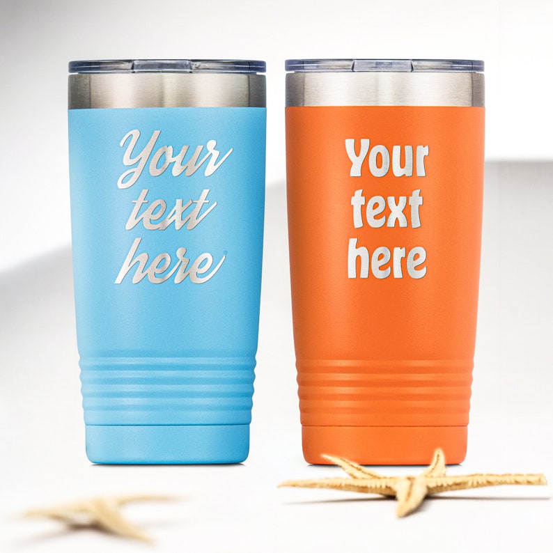 Personalized Tumbler with Lid Laser Engraved 20 oz Coffee Tumbler. Valentine's Day, His and Her Gift image 6