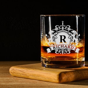 Personalized Engraved Whiskey Glass Custom Engraved Scotch Monogrammed ...