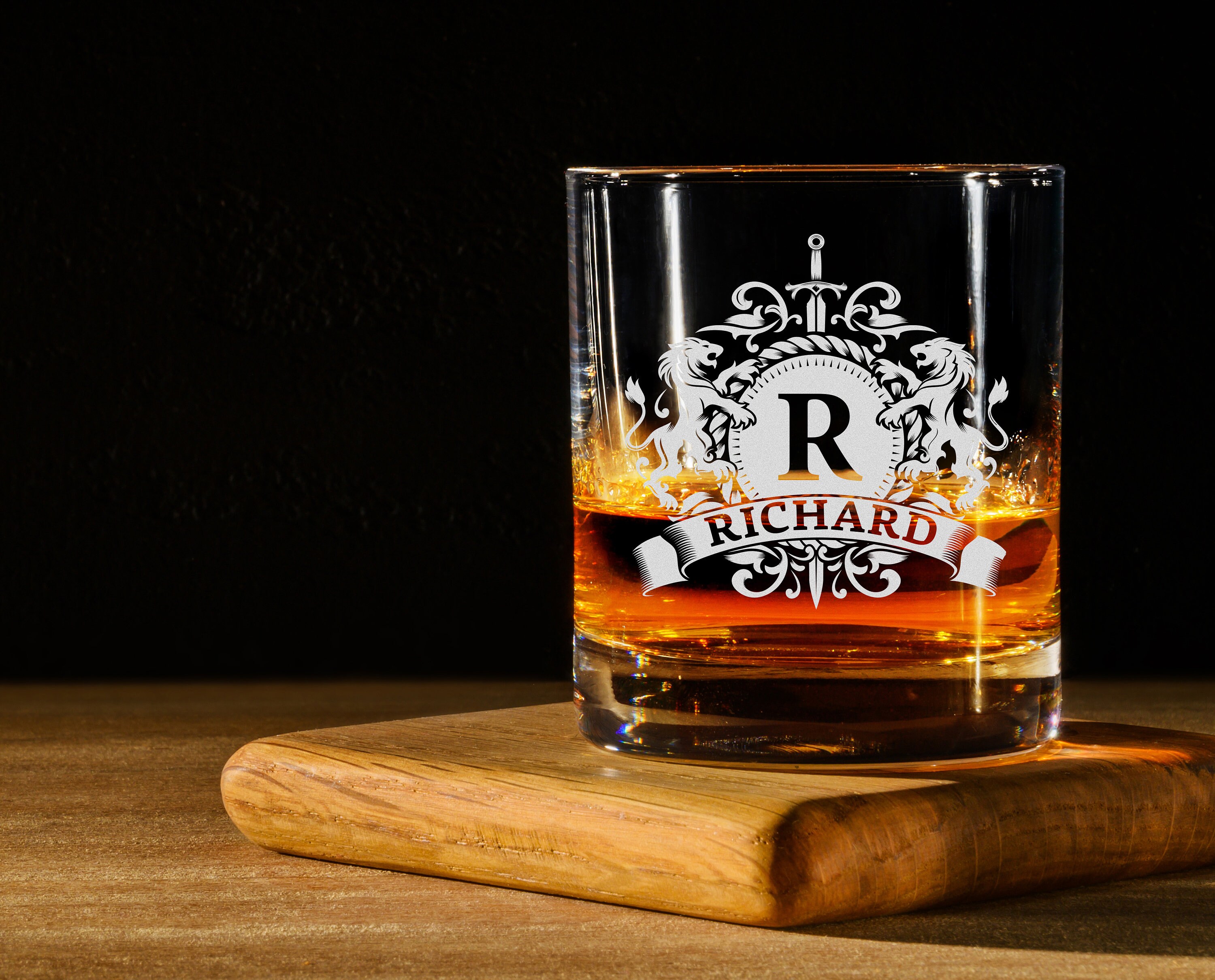 Personalized Engraved Whiskey Glass Custom Engraved Scotch Monogrammed ...