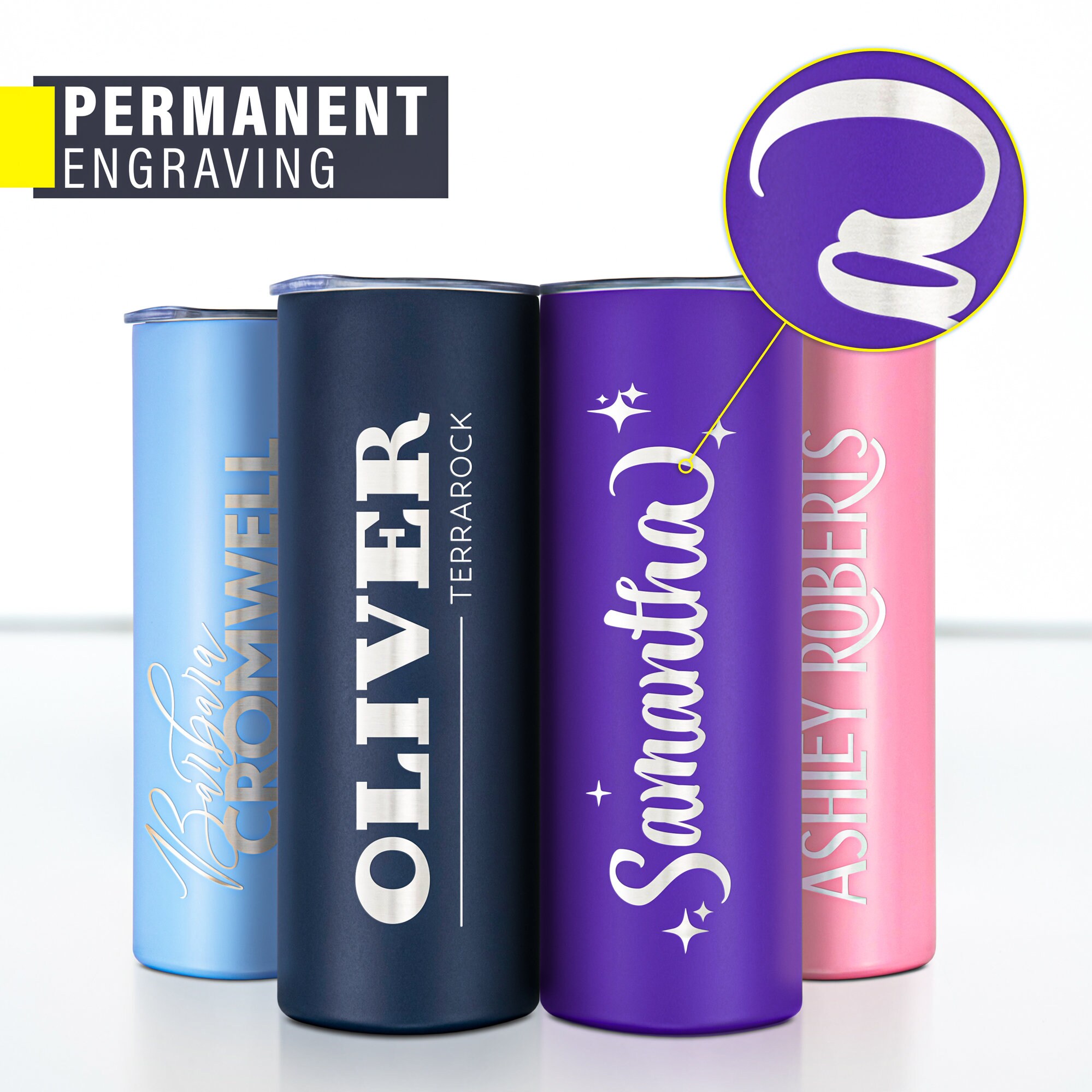 Personalized Tumbler with Engraved Initial and Name, Double Wall Vacuum Insulated Travel Tumbler, Personalized Name Tumbler