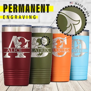 Personalisierte Initialen Becher, 20 Unze isolierte benutzerdefinierte Becher Edelstahl personalisierte Geschenke