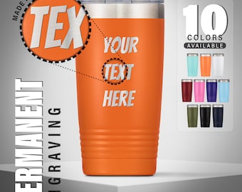 Personalized Tumbler with Lid Laser Engraved 20 oz Coffee Tumbler.