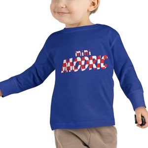 mini MODRIC Toddler Soccer Long-Sleeve Tee - Croatia country long sleeve t-shirt - Luka Modric Infant T Shirt- Football - Futbol