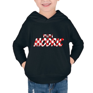 mini MODRIC Toddler Soccer Pullover Fleece Hoodie - Croatia country hoodie - Luka Modric Infant Hooded Sweatshirt - Football - Futbol
