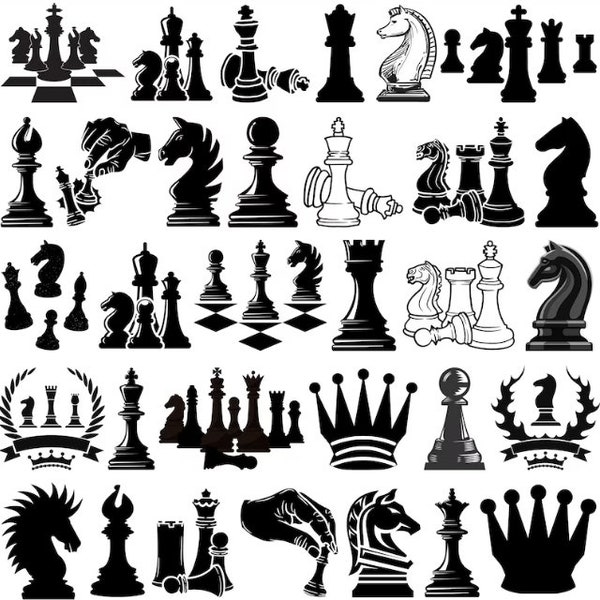 Chess svg bundle, Chess Figures SVG, Chess Pieces Bundle, Chess Silhouette, Chess Clipart, Chess Cricut, Chess pieces svg, Chess game svg