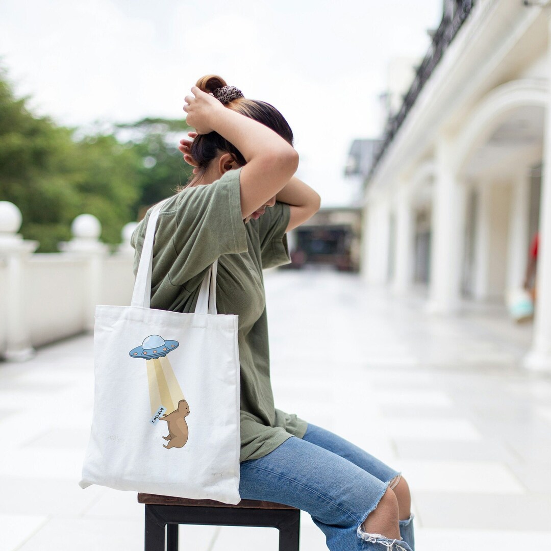 Capybara Tote Bag, Cute Capybara Bag, Crappy Barbara Canvas Bag, Alien ...