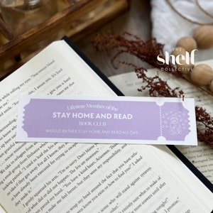 Stay Home and Read Book Club Bookmark | Cozy Bookmark | Minimalistic Bookmark | Bookish Merch