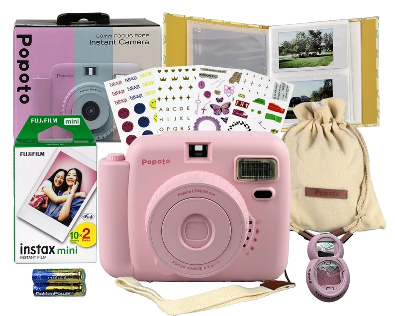 Popoto Instant Camera Kit With Photo Album and Camera Bag, 8 in 1