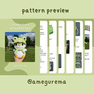 low sew crochet duck with frog hat pattern