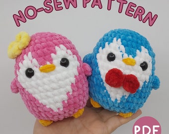 No Sew Häkelanleitung Herz Pinguin: Valentines Amigurumi (PDF Download)