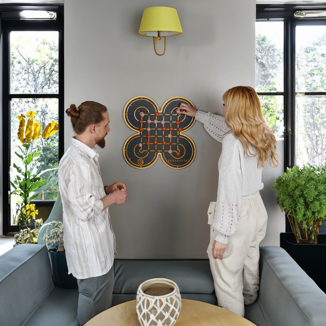 Surakarta Game Room Decor Play on the Wall Board Games Metal Wall Decor