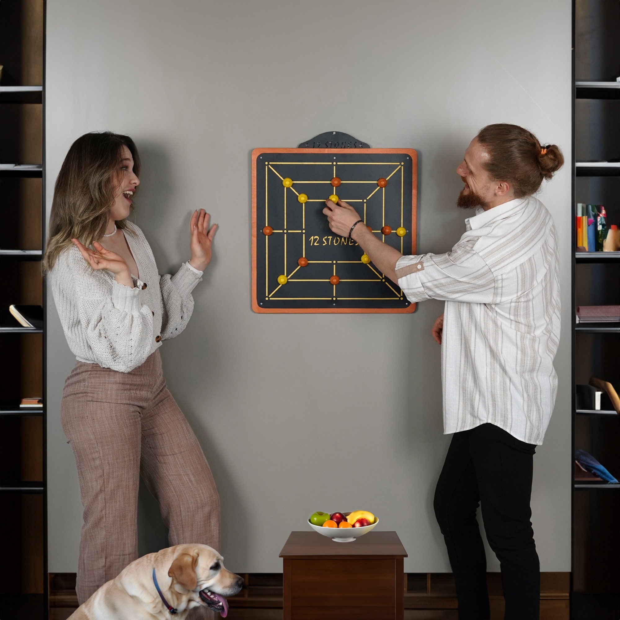 12 Stones Brain Teaser Board Game Housewarming Gift Metal Wall Etsy