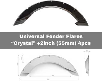 Kits de pasos de rueda de carrocería extra anchos, protectores de guardabarros universales JDM de 2 pulgadas (55 mm), 4 unidades