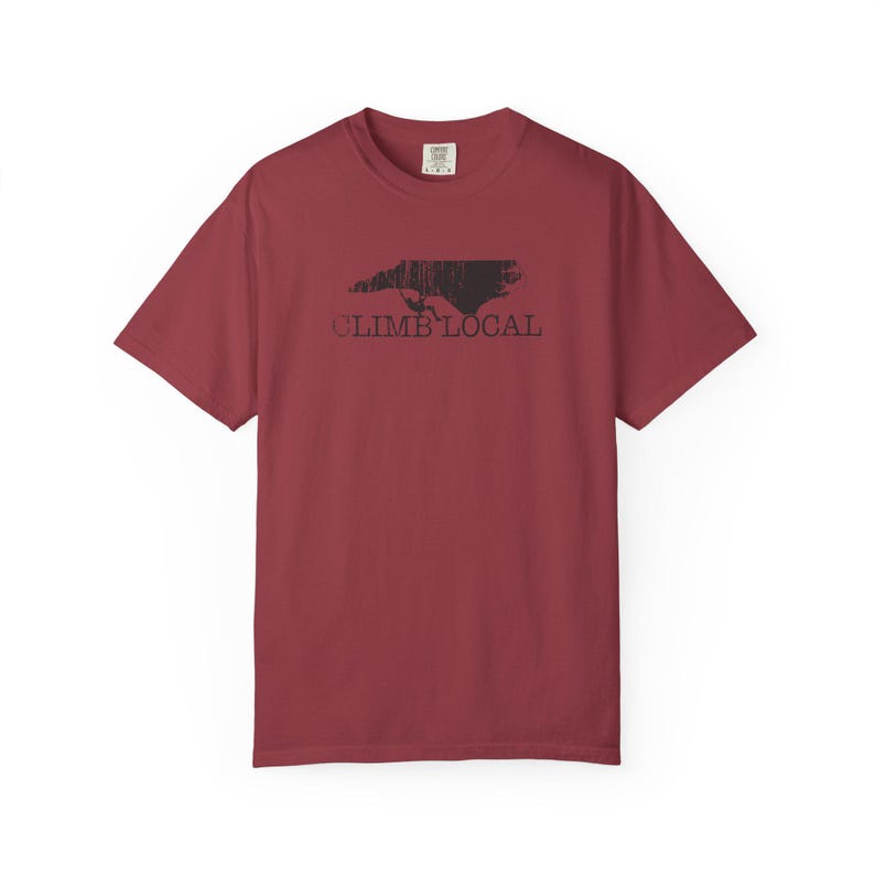 Men's T Shirt North Carolina Rock Climbing-Climb Local Cotton Shirt-by Gravel Chili