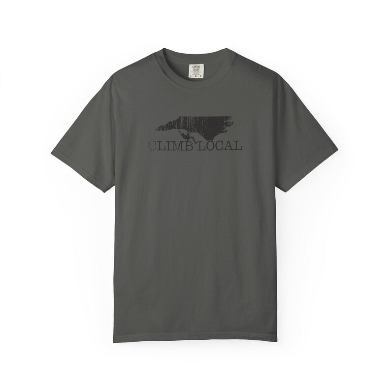 Men's T Shirt North Carolina Rock Climbing-Climb Local Cotton Shirt-by Gravel Pepper