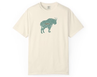 Koszulka Rustic Mountain Goat Climb | Typografia sylwetki górskiej