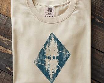 Pine Tree Forest Abstract Shirt, T-Shirt | Nature Graphic Tee