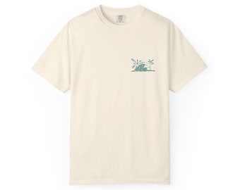 Koszulka z falą w stylu retro surfingowym | Wzór vintage ocean surf