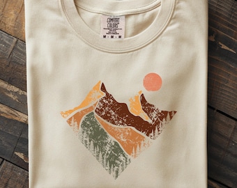 Rustic Mountain Forest Graphic T-Shirt | Vintage Outdoor Tee
