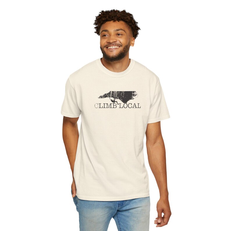 Men's T Shirt North Carolina Rock Climbing-Climb Local Cotton Shirt-by Gravel zdjęcie 7