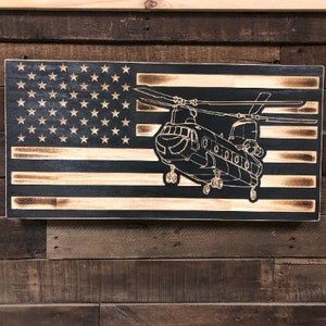 Rustic American Flag, Chinook Flag, Personalized Flag, CNC Flag