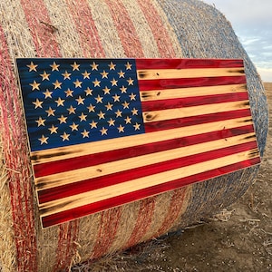 Made in USA Wood American Flag, Wooden American Flag, Old Glory Flag, Personalized Flag, United States Flag, USA Flag, Patriotic Gift