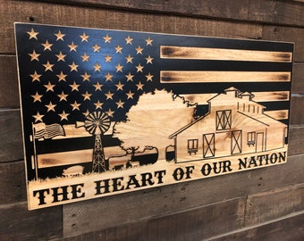 Rustic Wood American Flag: Farmhouse Wall Decor