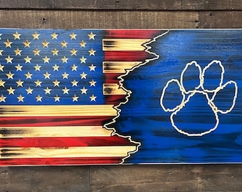 Custom Team Wood Flag: Personalized Sports Wall Art