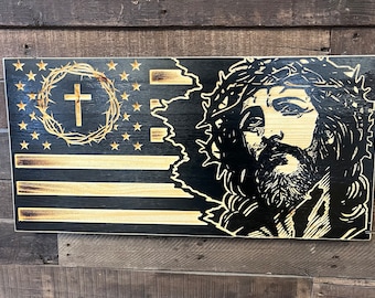Religious American Flag,Religious Wall Decor