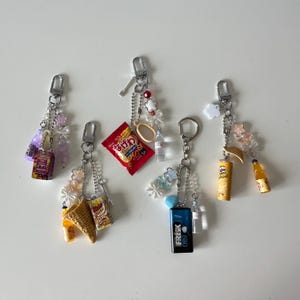 handmade cute japanese gacha trinket keychains, bag charms kawaii gachapon