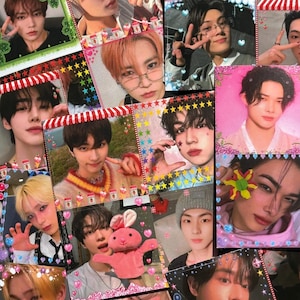 Japanese Purikura Style Kpop Enhypen Sticker Sheet | Kawaii Stationery, Korean, Mailing stickers, Kpop Stickers, Journal, Poca, Polco
