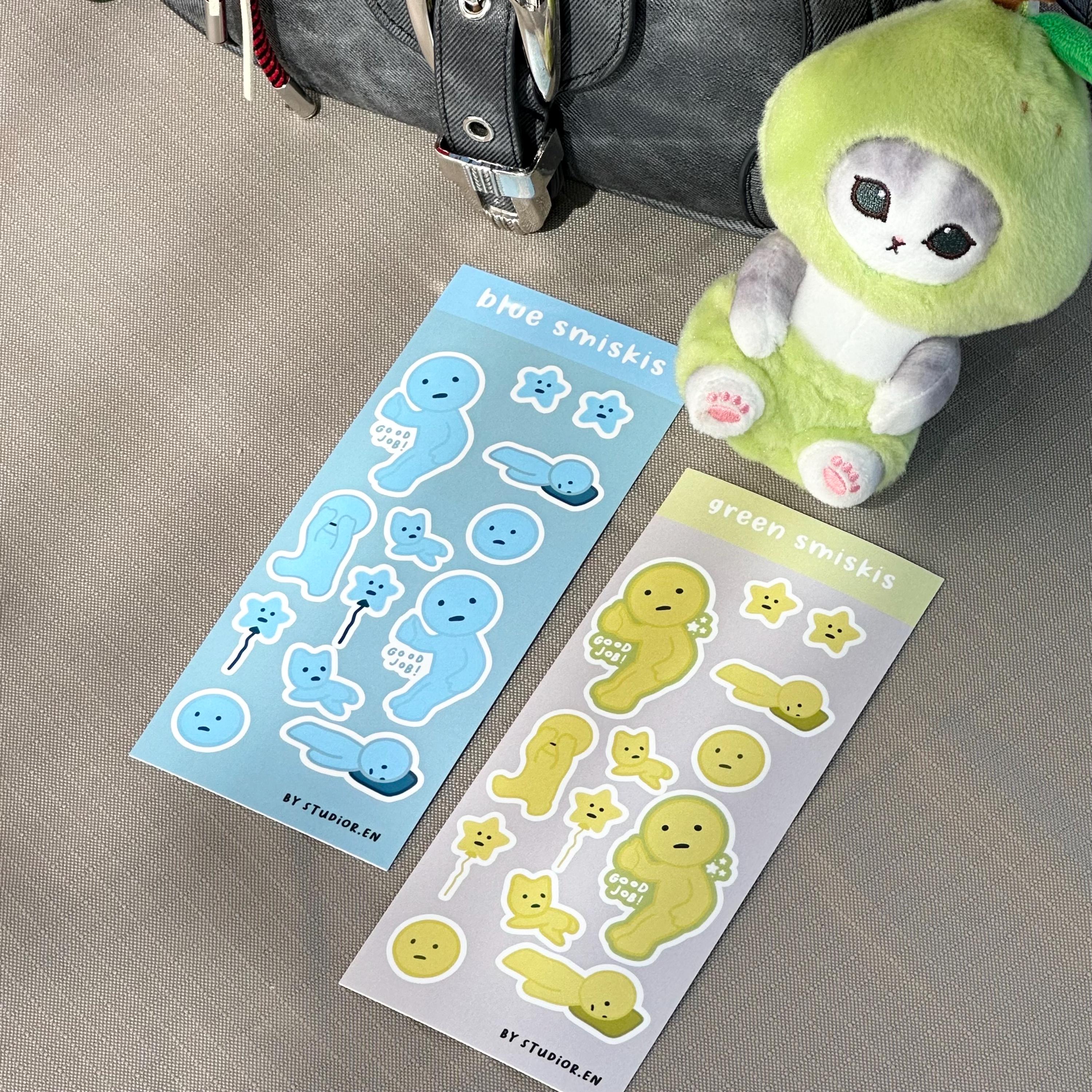 Handmade smiski matte sticker sheets [ Korean Stationery Polco Toploader Journal Planner Sticker Japanese Kawaii ]