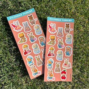 Handmade calico critter glossy sticker sheet | Cute Stickers, Deco, Korean Stationery, Penpal, Journaling, Planner Stickers, Kawaii
