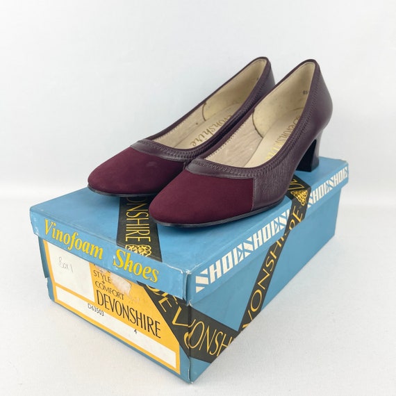 Original 1950's 1960's Burgundy Suede and Leather 