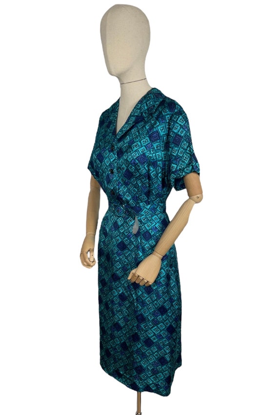 Original Late 1950's Belted Artificial Silk Wiggl… - image 4