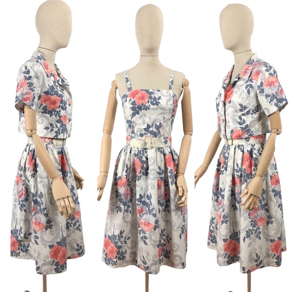 1950's Horrockses Belted Dress and Bolero Set wit… - image 1