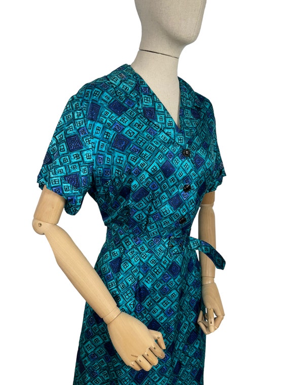 Original Late 1950's Belted Artificial Silk Wiggl… - image 9