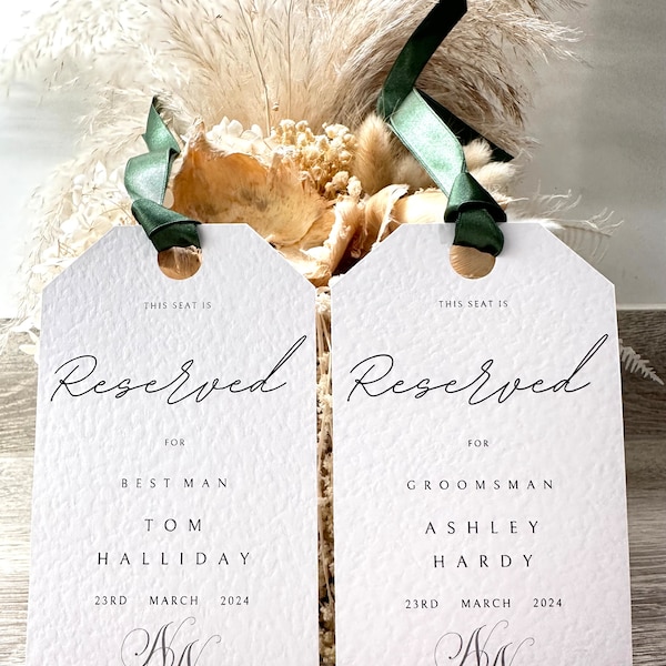 Luxury Wedding Reserved Seating Signs/Wedding/Minimalist/Tags