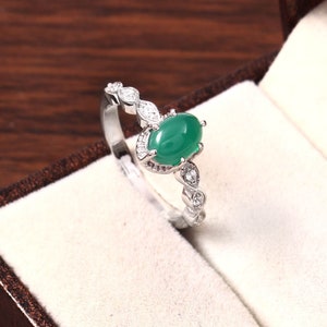925 Sterling Silver Green Onyx Ring, Statement Ring For Her, Gemstone Ring, Silver Ring, Onyx Ring, Gift For Her,