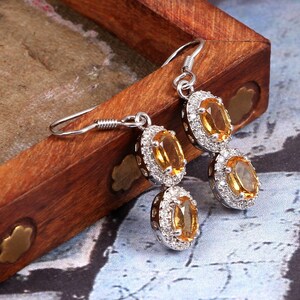 Natural Citrine Earrings, 925 Sterling Silver Earrings, Citrine Silver Earrings, Amazing Citrine Earrings, Gemstone Earrings, Gift For Her