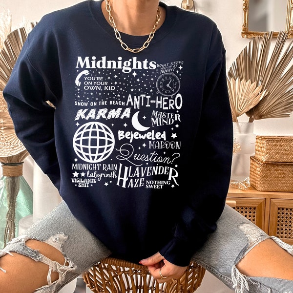 Midnights Album Taylor Swift Sweatshirt | Taylor Swiftie Merch | Eras Tour Taylor Swiftie Tshirt | Midnights Taylors Version