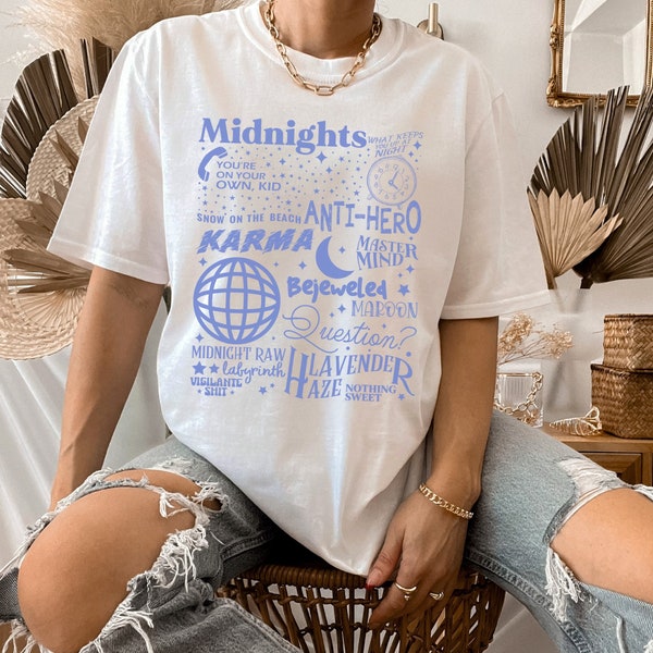 Midnights Album Taylor Swift T-Shirt | Taylor Swiftie Merch | Eras Tour Taylor Swiftie Tshirt | Midnights Taylors Version