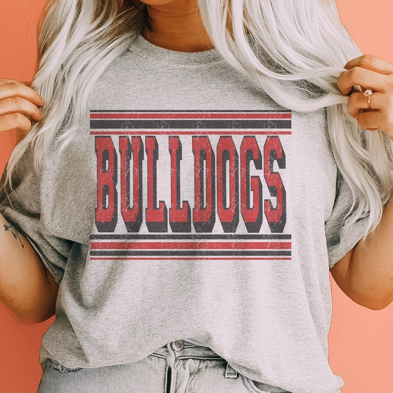 Retro Bulldogs Game Day Shirt, Vintage Red & Black Mascot Tee, Football ...