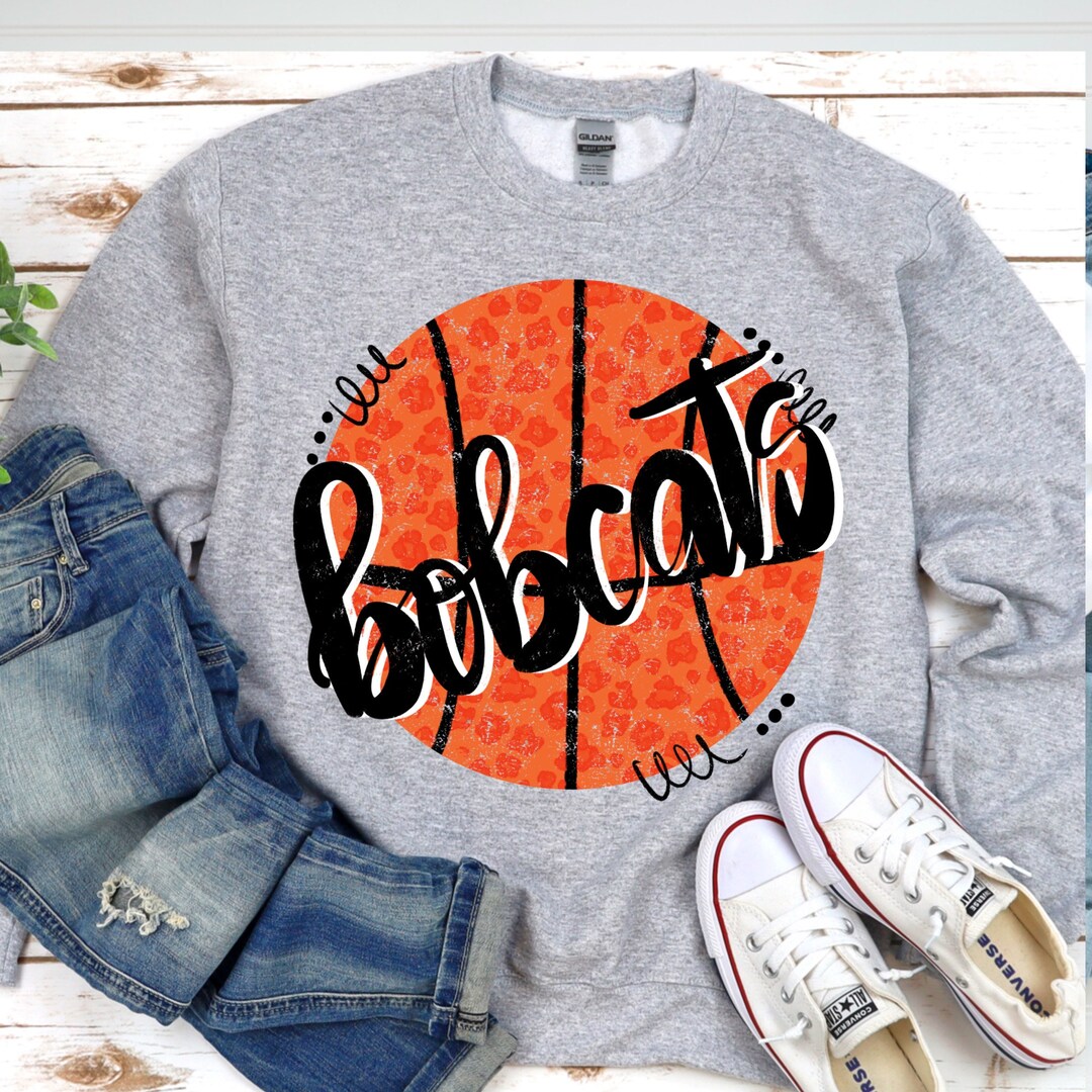 Bobcats Basketball Hand Drawn Digital Design, Basketball Design for