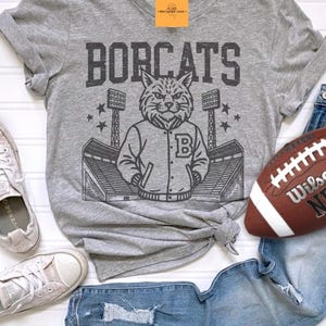 Bobcats Mascot T-Shirt | Unisex School Spirit Tee | Vintage Varsity Bobcats  Shirt | Game Day Football Graphic Tee | Team Pride Shirt
