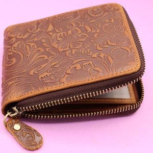 CARTERA DE CUERO, Cartera ZIPPER, Cartera de mujer, Cartera de cuero personalizada, Regalo de marido, Regalo de aniversario, Regalo para él, Regalo de novio