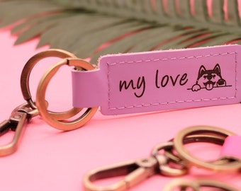 Personalized Pet Memorial Gift Dog Pet Lover Gift Pet Loss Gifts Custom Pet Leather Keychains Pet Mom Animal Lover Handmade Gift Cat Mom