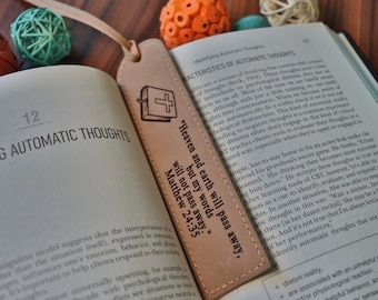 BIBLE BOOKMARK, Leather Bookmark for Bible Reader, Gift for Church Members, Bulk Gift Ideas for Book Publishers and Press Shops