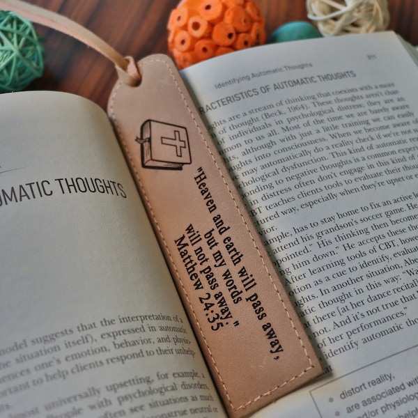 BIBLE BOOKMARK, Leather Bookmark for Bible Reader, Gift for Church Members, Bulk Gift Ideas for Book Publishers and Press Shops