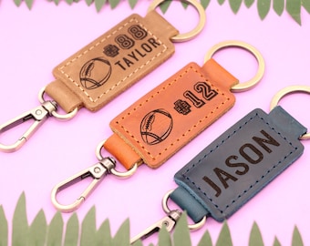 Football Keychain, Football Team Gifts, Football Senior Night Gifts, Personalized Football Gifts, Key Ring, End of Season, Football Banquet
